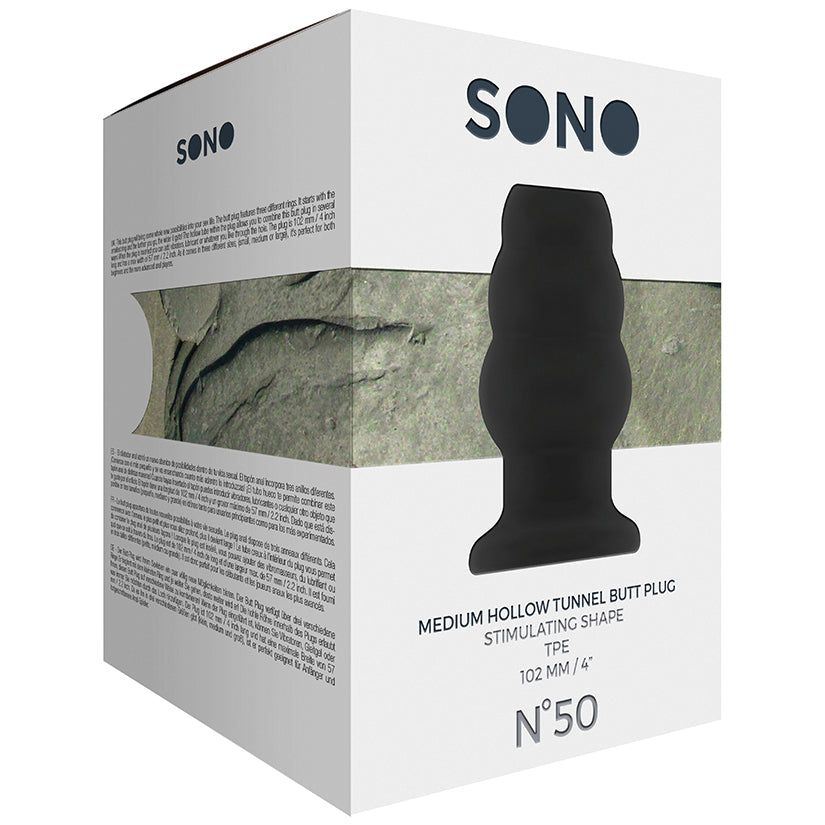 Sono No.50 Hollow Tunnel Butt Plug-Medium Black 4 - UABDSM