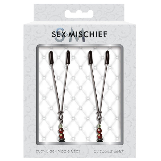 Sex and Mischief Ruby Black Nipple Clips Sex and Mischief Ruby Black Nipple Clips - UABDSM