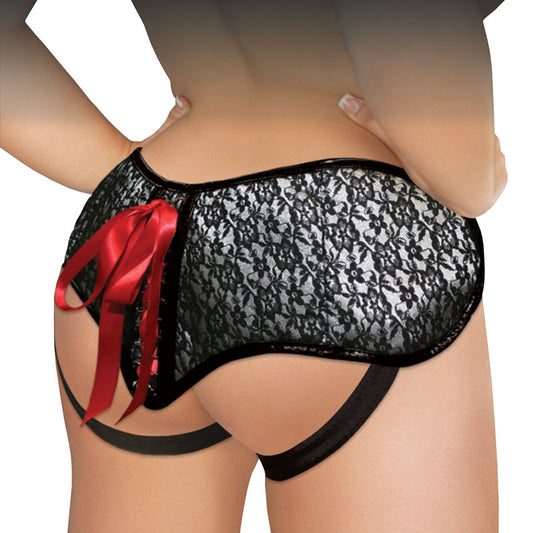 SportSheets Plus Size Grey and Black Lace Corsette Strap On SportSheets Plus Size Grey and Black Lace Corsette Strap On - UABDSM