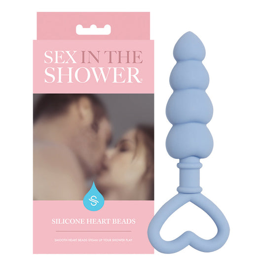 Sex In The Shower Silicone Anal Heart Beads-Blue Sex In The Shower Silicone Anal Heart Beads-Blue - UABDSM