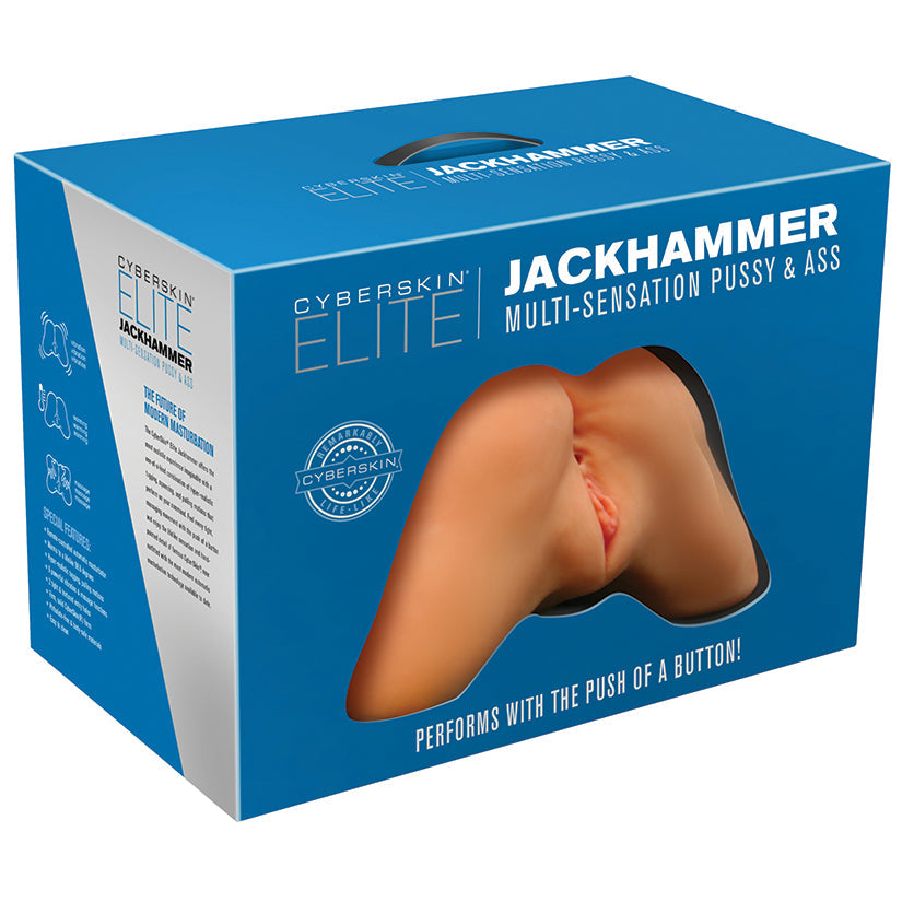 Cyberskin Elite Jackhammer Multi-Sensation Pussy & Ass - Light - UABDSM