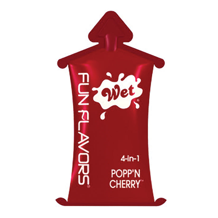 Wet Fun Flavors 4-in-1 Lube - Poppn Cherry - 10 ml Pillow - Each - UABDSM