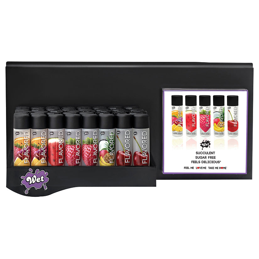 Wet Flavored (Left) Slat Wall Shelf Display (40) Assorted 3oz - UABDSM