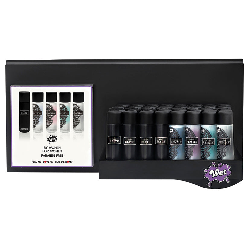 Wet Elite & Elite Femme (Right) Slat Wall Shelf Display (40) Assorted 3oz - UABDSM