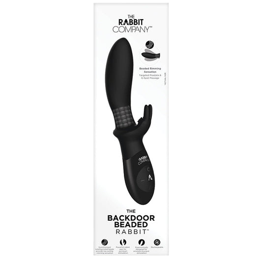The Beaded Backdoor Rabbit Rechargeable-Black 8.5 The Beaded Backdoor Rabbit Rechargeable-Black 8.5 - UABDSM