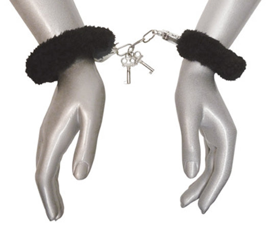 Caught In Candy Velvet Handcuffs - Black - UABDSM