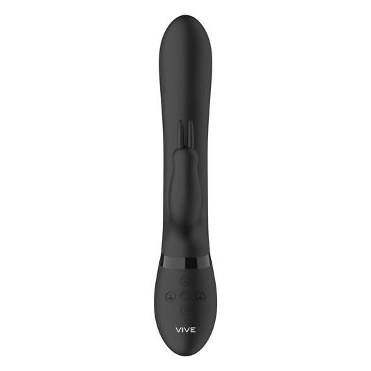 Vive Amoris Black Rabbit Vibrator With Stimulating Beads - UABDSM