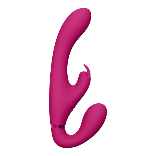 Vive Suki Triple Action Strapless Strap On Vibrator Pink Vive Suki Triple Action Strapless Strap On Vibrator Pink - UABDSM