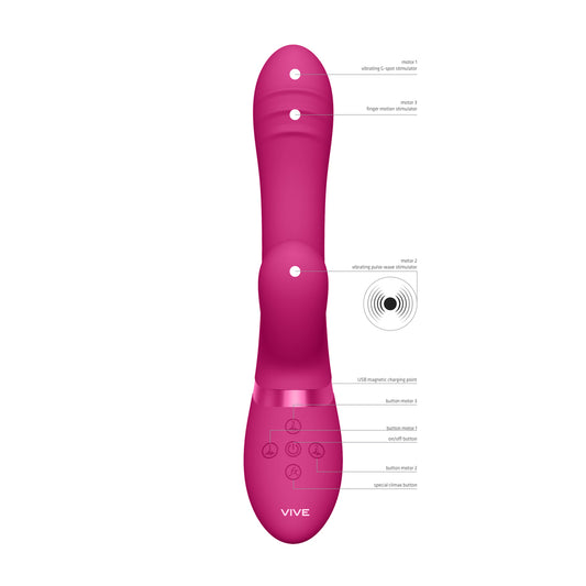 Vive Tani Finger Motion With Pulse Wave Vibrator Pink - UABDSM