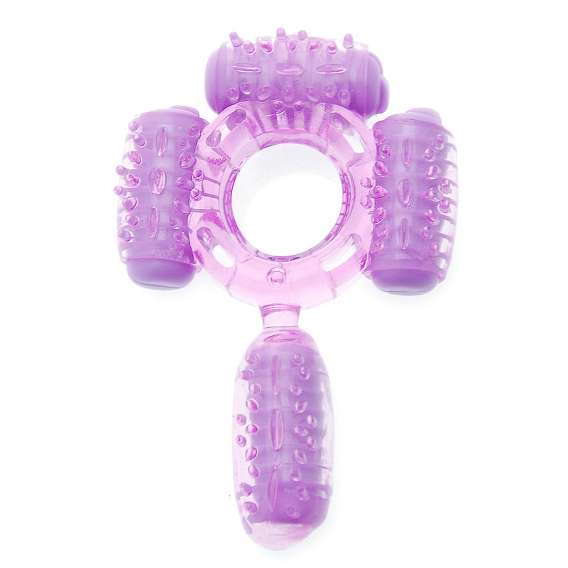 Humm Dinger Super Quad Vibrating Cock Ring Purple - UABDSM