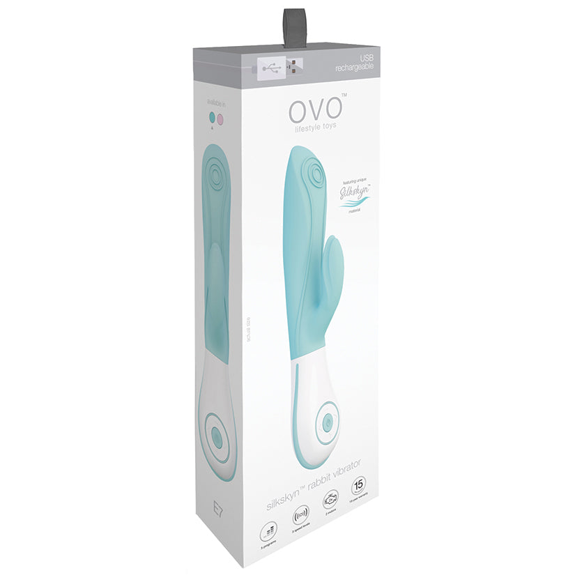 OVO E7 SilkSkyn Rabbit Vibe-Aqua - UABDSM