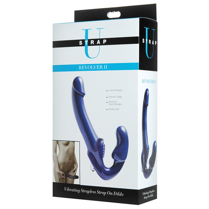 Revolver II Vibrating Strapless Strap on Dildo - Blue - UABDSM