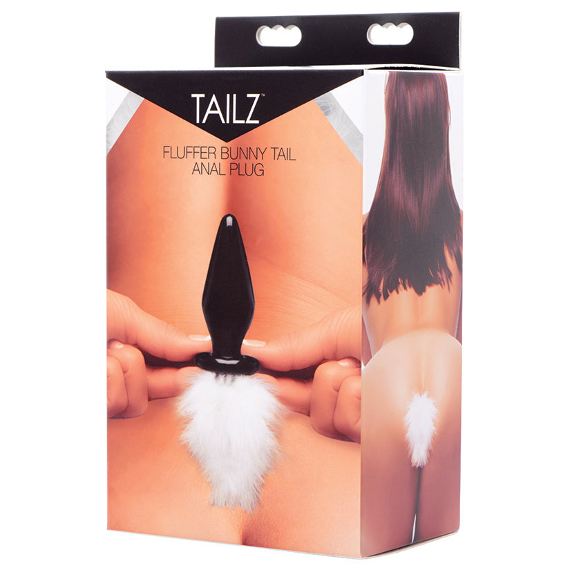 Fluffer Bunny Tail Glass Anal Plug - UABDSM