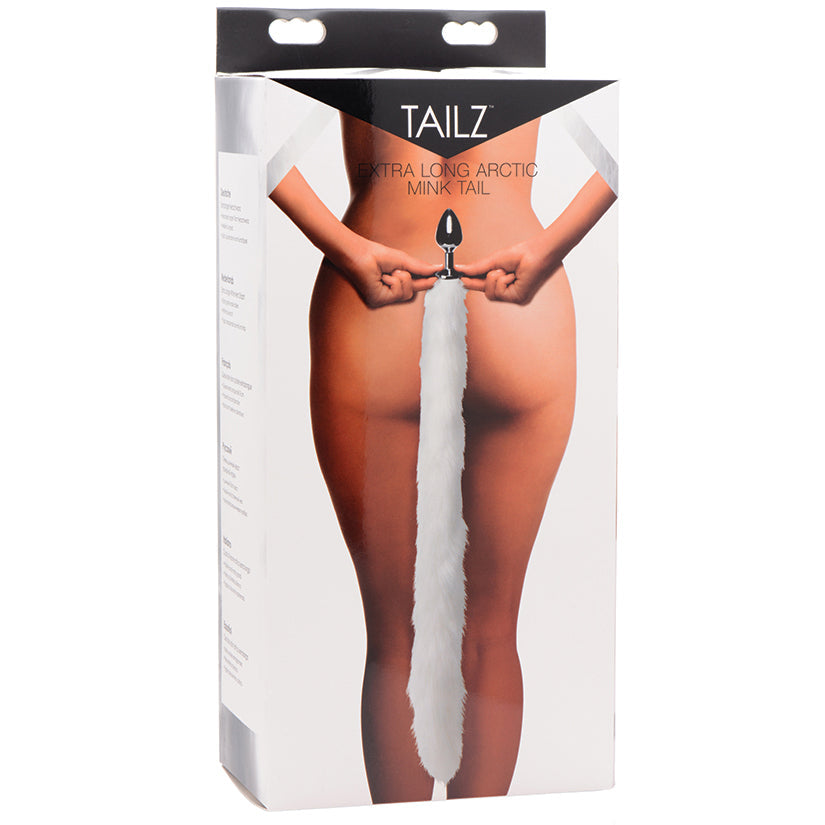 Tailz Extra Long Arctic Mink Tail Anal Plug-White - UABDSM