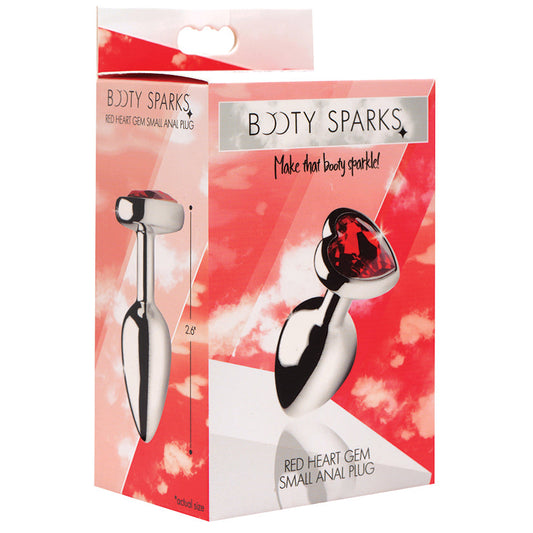 Booty Sparks Red Heart Gem Anal Plug-Small Booty Sparks Red Heart Gem Anal Plug-Small - UABDSM
