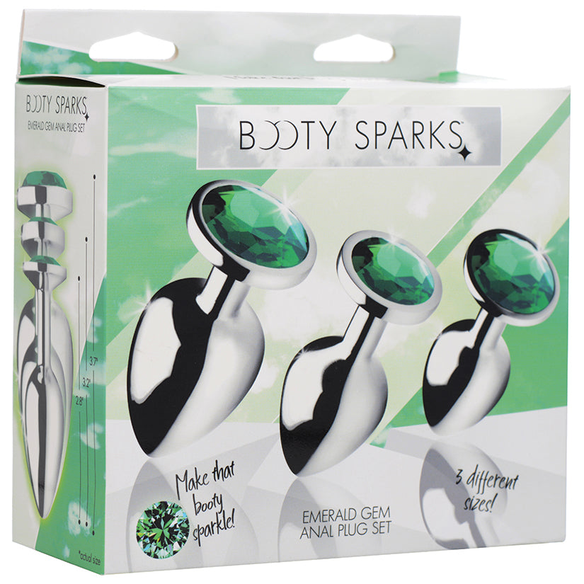 Booty Sparks Emerald Gem Anal Plug Set - UABDSM