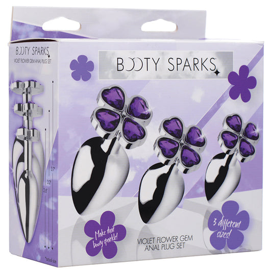 Booty Sparks Violet Flower Gem Anal Plug Set Booty Sparks Violet Flower Gem Anal Plug Set - UABDSM