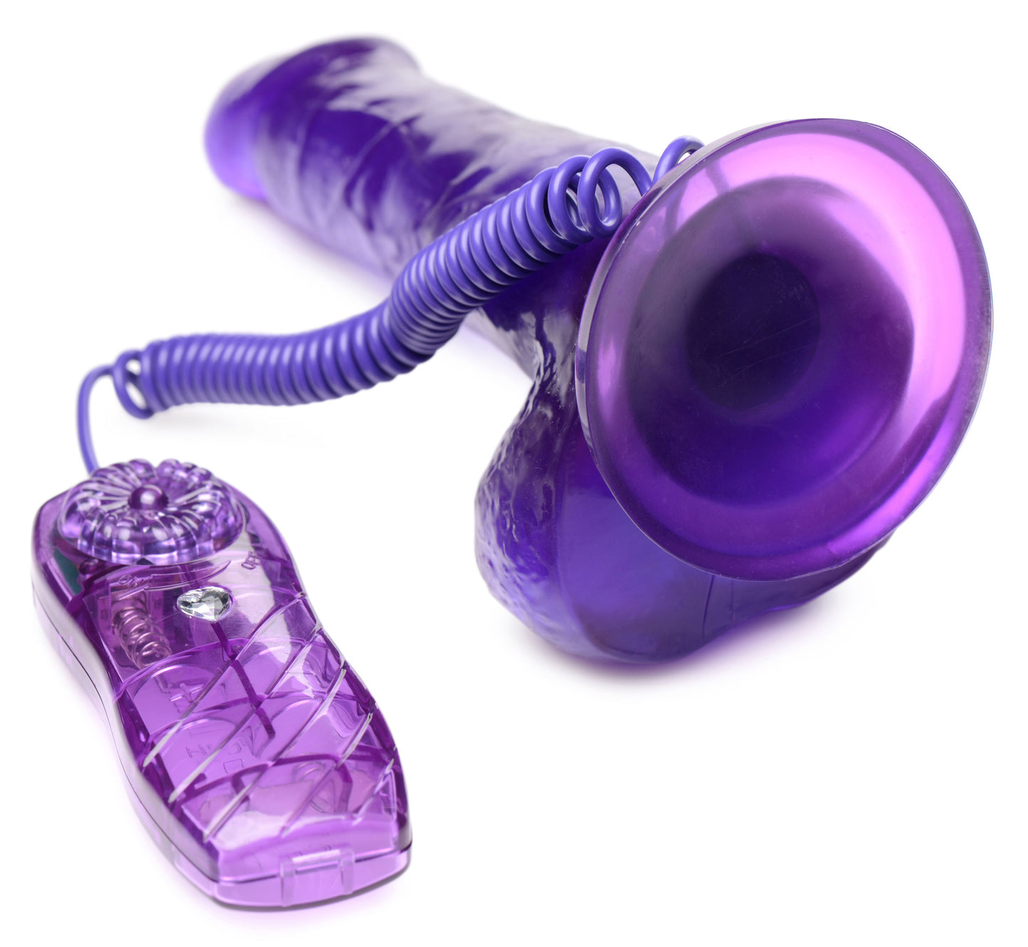 7.5 Inch Suction Cup Vibrating Dildo - Purple - UABDSM