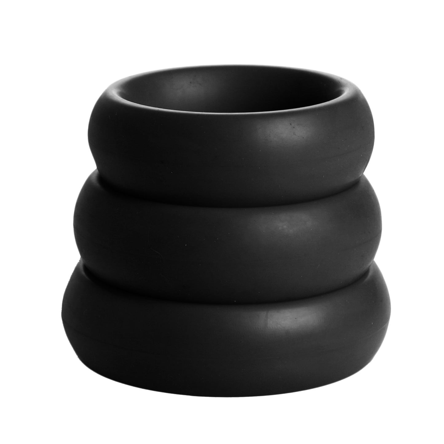 3 Piece Silicone Cock Ring Set - Black - UABDSM