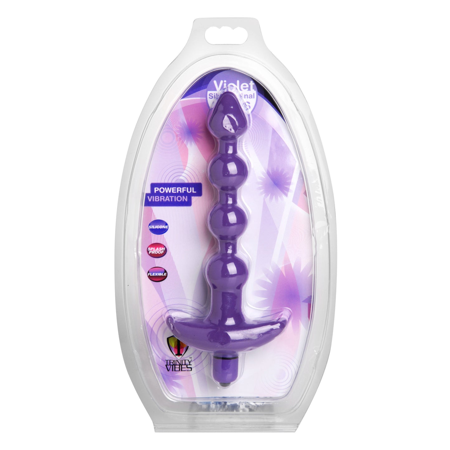 Violet Vibrating Silicone Anal Beads - UABDSM