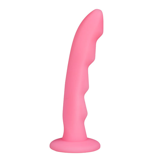 Ripples Silicone Strap On Harness Dildo- Pink Ripples Silicone Strap On Harness Dildo- Pink - UABDSM