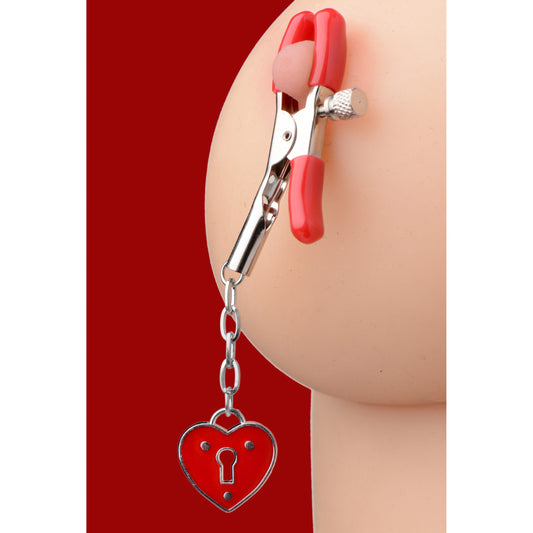 Captive Heart Padlock Nipple Clamps Captive Heart Padlock Nipple Clamps - UABDSM