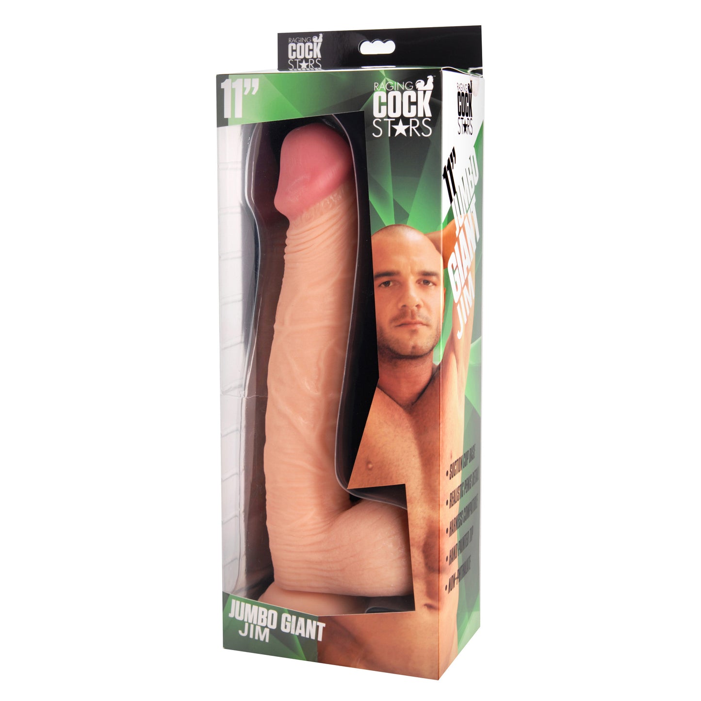 Raging Cockstars Jumbo Giant Jim 11 Inch Realistic Dildo - UABDSM