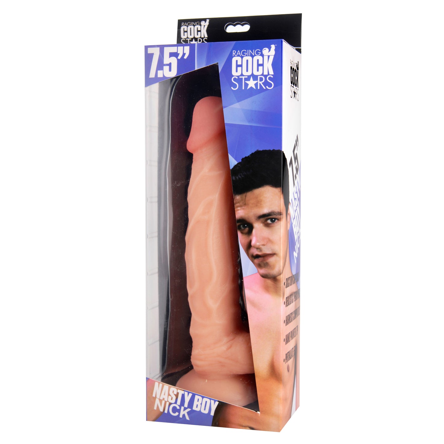 Raging Cockstars Nasty Boy Nick 7.5 Inch Realistic Dildo - UABDSM