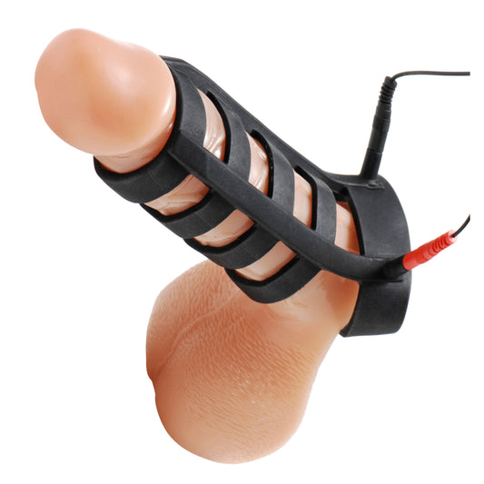 Power Cage Silicone E-Stim Cock and Ball Sheath Power Cage Silicone E-Stim Cock and Ball Sheath - UABDSM