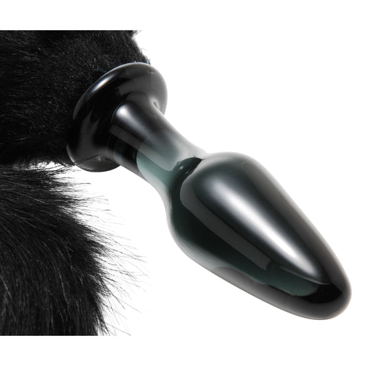 Midnight Fox Tail Glass Anal Plug - UABDSM