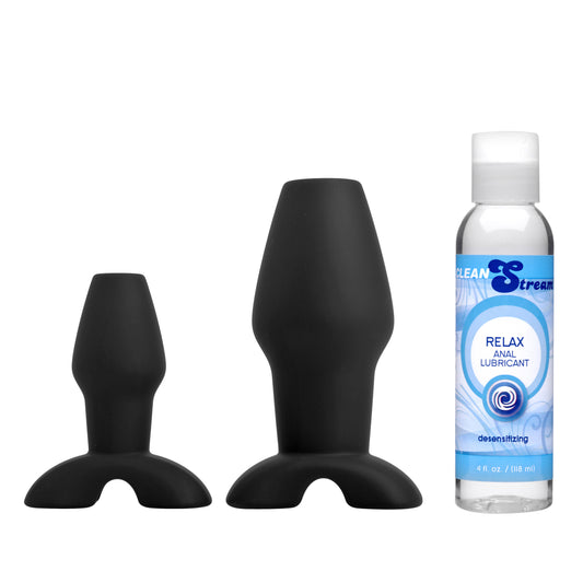 Hollow Anal Plug Trainer Set with Desensitizing Lube Hollow Anal Plug Trainer Set with Desensitizing Lube - UABDSM