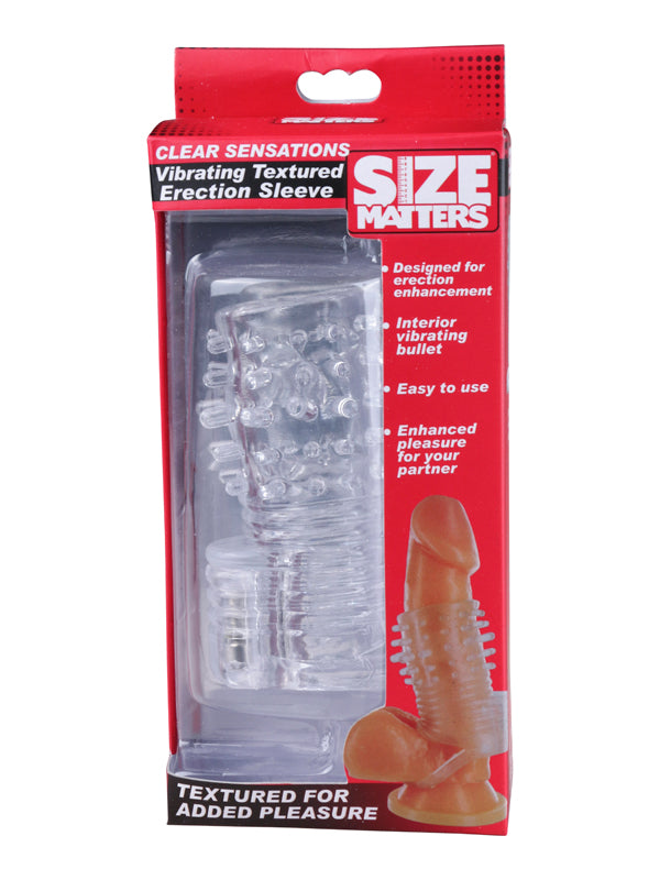 Clear Sensations Vibrating Textured Erection Sleeve - UABDSM