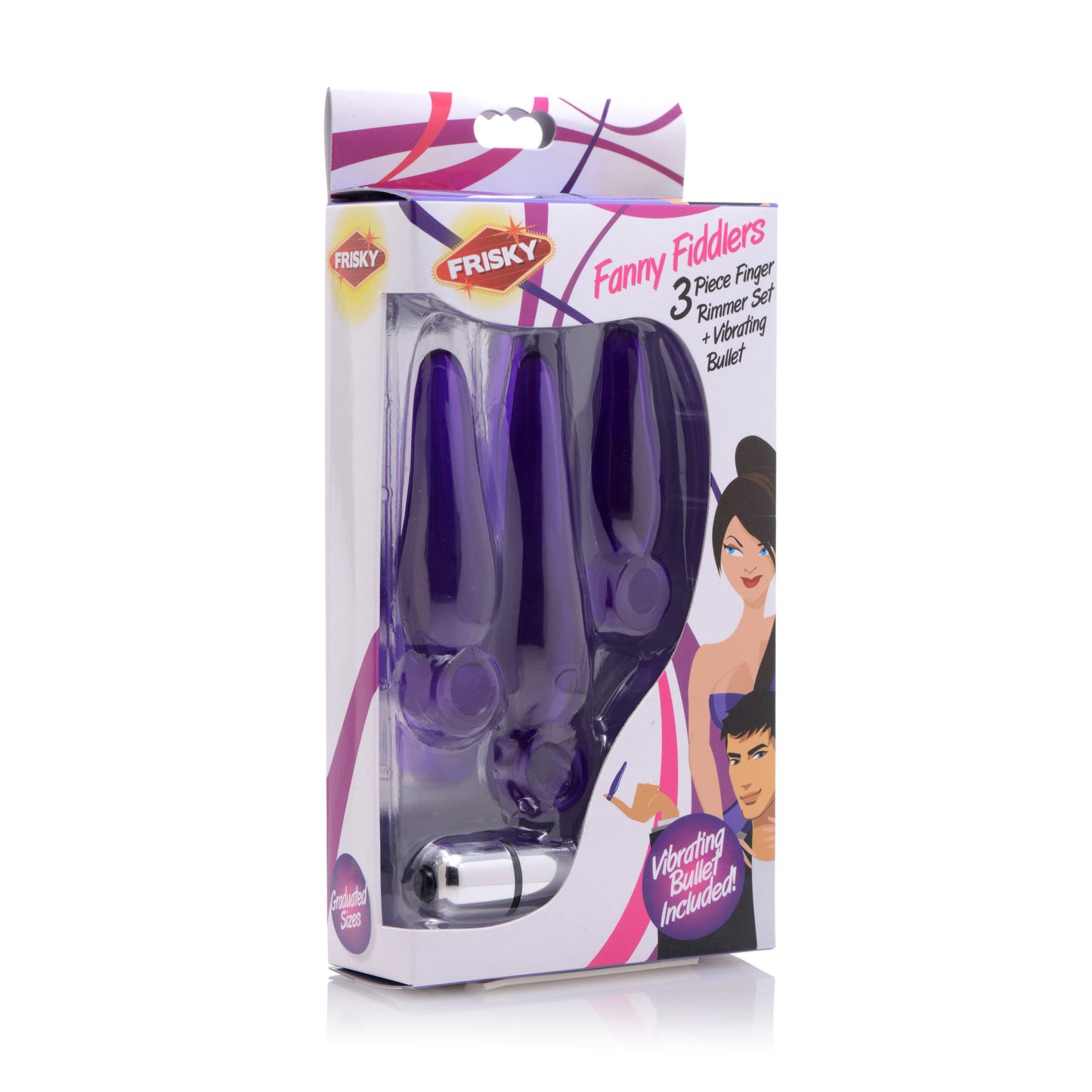 Fanny Fiddlers 3 Piece Finger Rimmer Set with Vibrating Bullet - UABDSM
