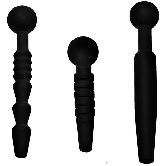 Dark Rods 3 Piece Silicone Penis Plug Set Dark Rods 3 Piece Silicone Penis Plug Set - UABDSM