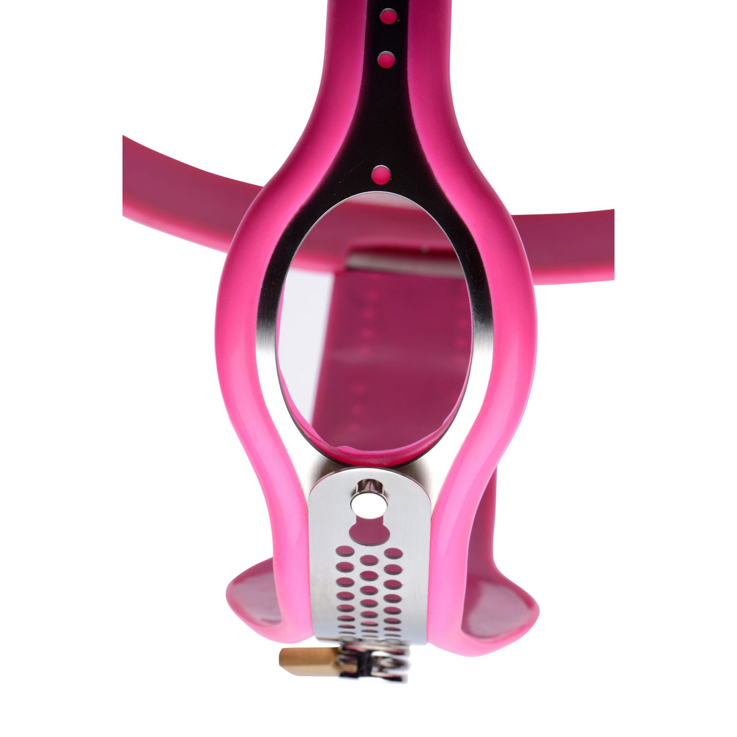 Pink Stainless Steel Adjustable Female Chastity Belt - UABDSM