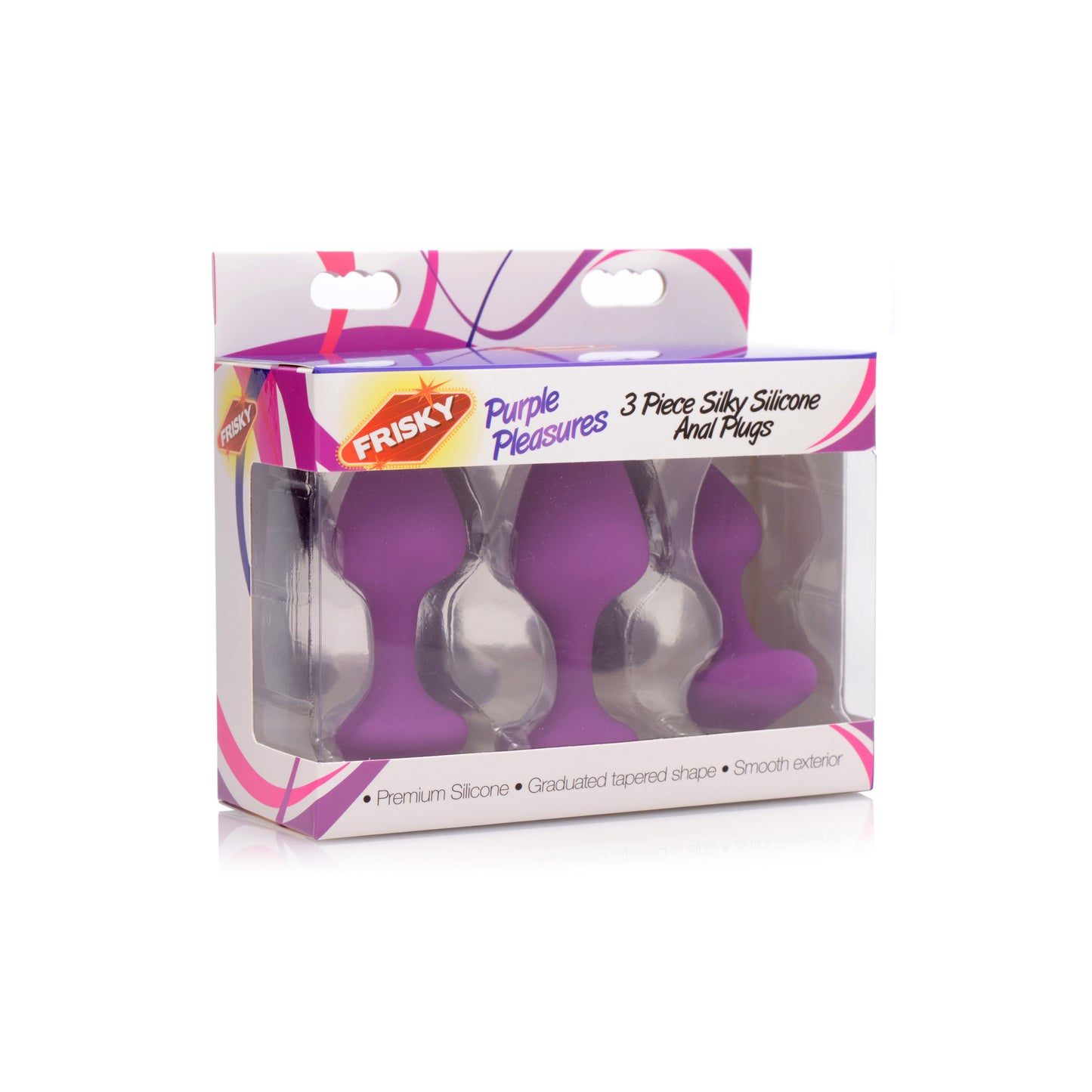 Purple Pleasures 3 Piece Silicone Anal Plugs - UABDSM