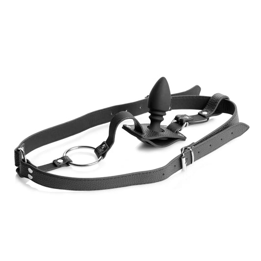 Male Cock Ring Harness with Silicone Anal Plug - UABDSM