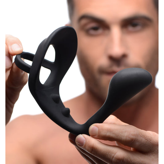 Excursion Silicone Triple Stim Anal Plug with Cock and Ball Ring Excursion Silicone Triple Stim Anal Plug with Cock and Ball Ring - UABDSM