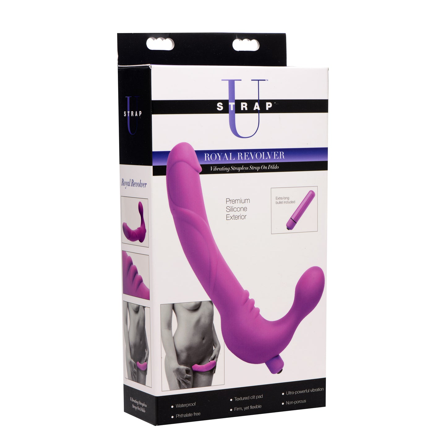 Royal Revolver Vibrating Strapless Silicone Strap On Dildo - UABDSM