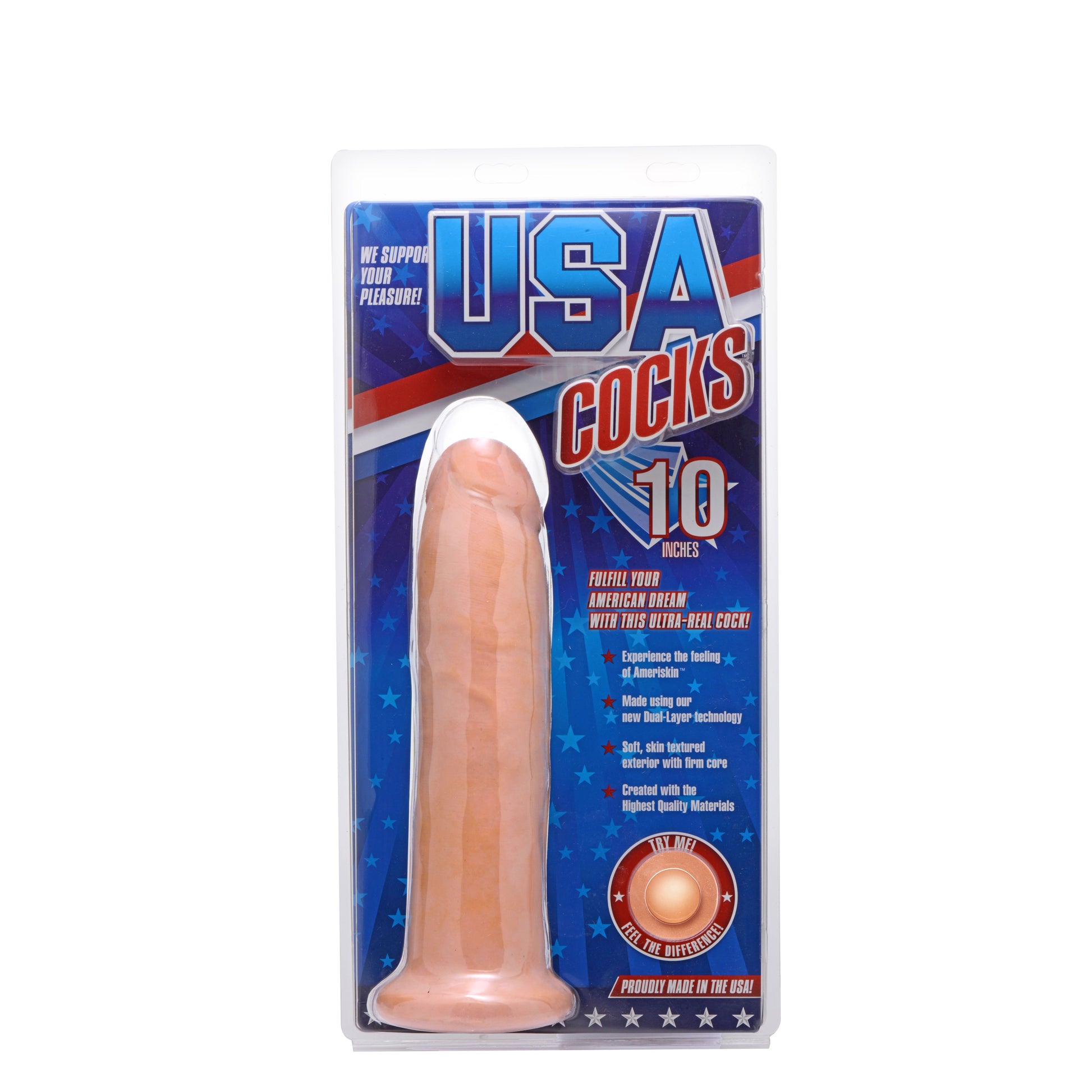 10 Inch Ultra Real Dual Layer Suction Cup Dildo without Balls - UABDSM