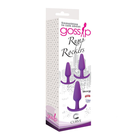 Rump Rockers 3 Piece Silicone Anal Plug Set - Purple - UABDSM