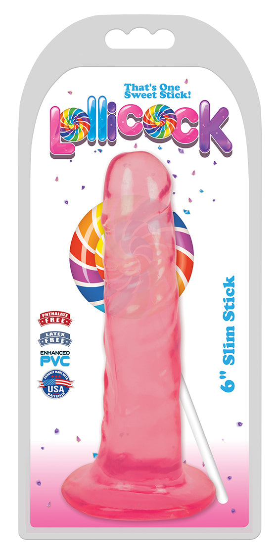 6 Inch Slim Stick Cherry Ice Dildo - UABDSM