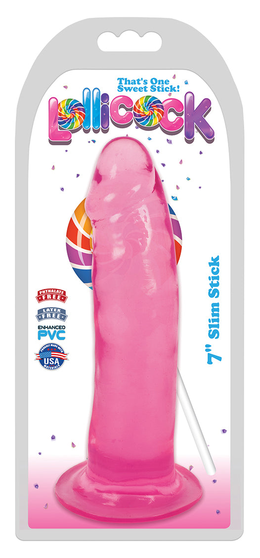 7 Inch Slim Stick Cherry Ice Dildo - UABDSM