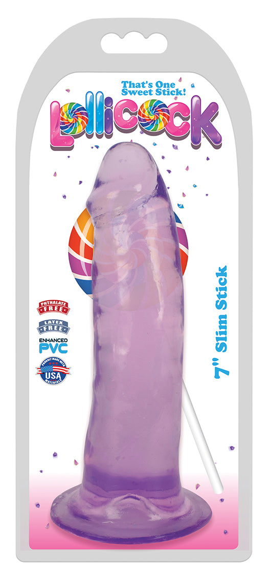 7 Inch Slim Stick Grape Ice Dildo - UABDSM