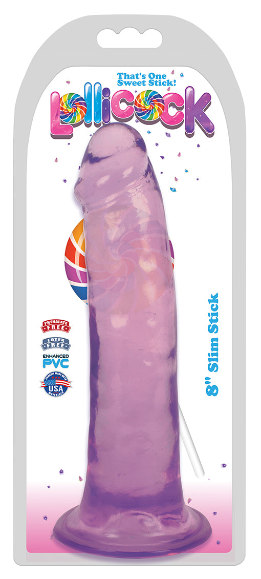 8 Inch Slim Stick Grape Ice Dildo - UABDSM