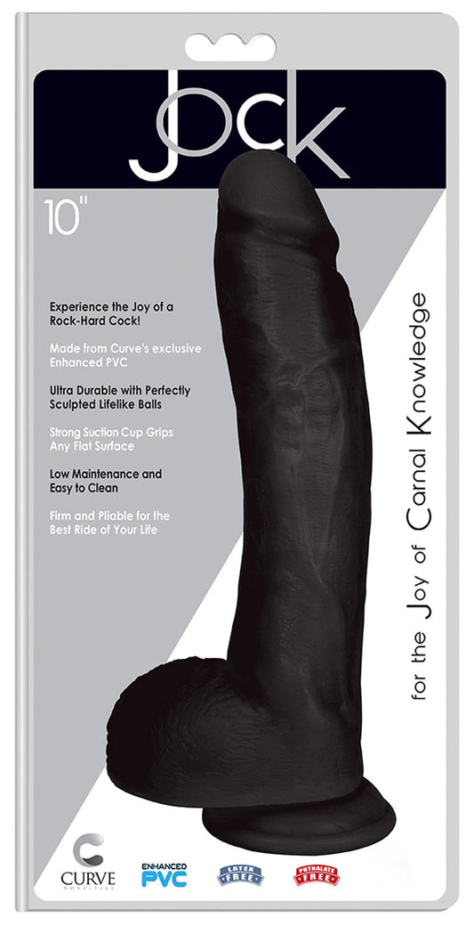 JOCK 10 Inch Dong with Balls Black - UABDSM