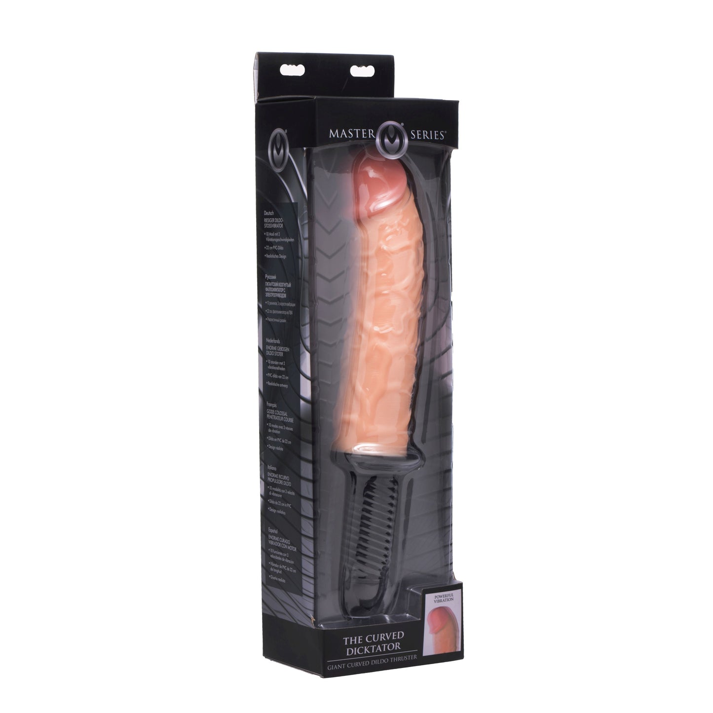The Curved Dicktator 13 Mode Vibrating Giant Dildo Thruster - Flesh - UABDSM