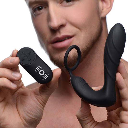 Silicone Prostate Vibrator and Strap with Remote Control Silicone Prostate Vibrator and Strap with Remote Control - UABDSM