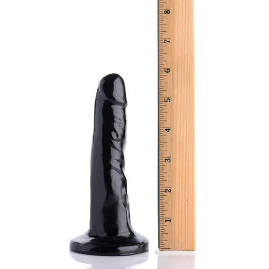 6 Inch Slim Dildo- Black - UABDSM