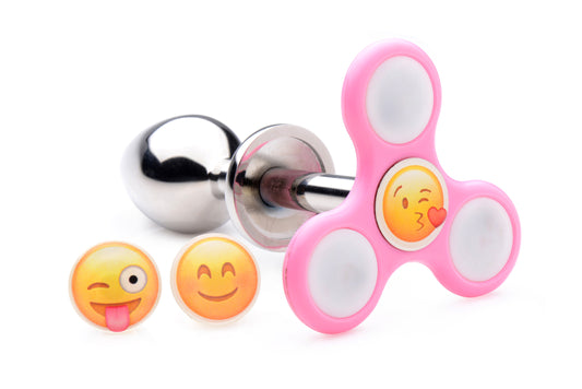 Light Up Emoji Fidget Spinner Butt Plug - UABDSM